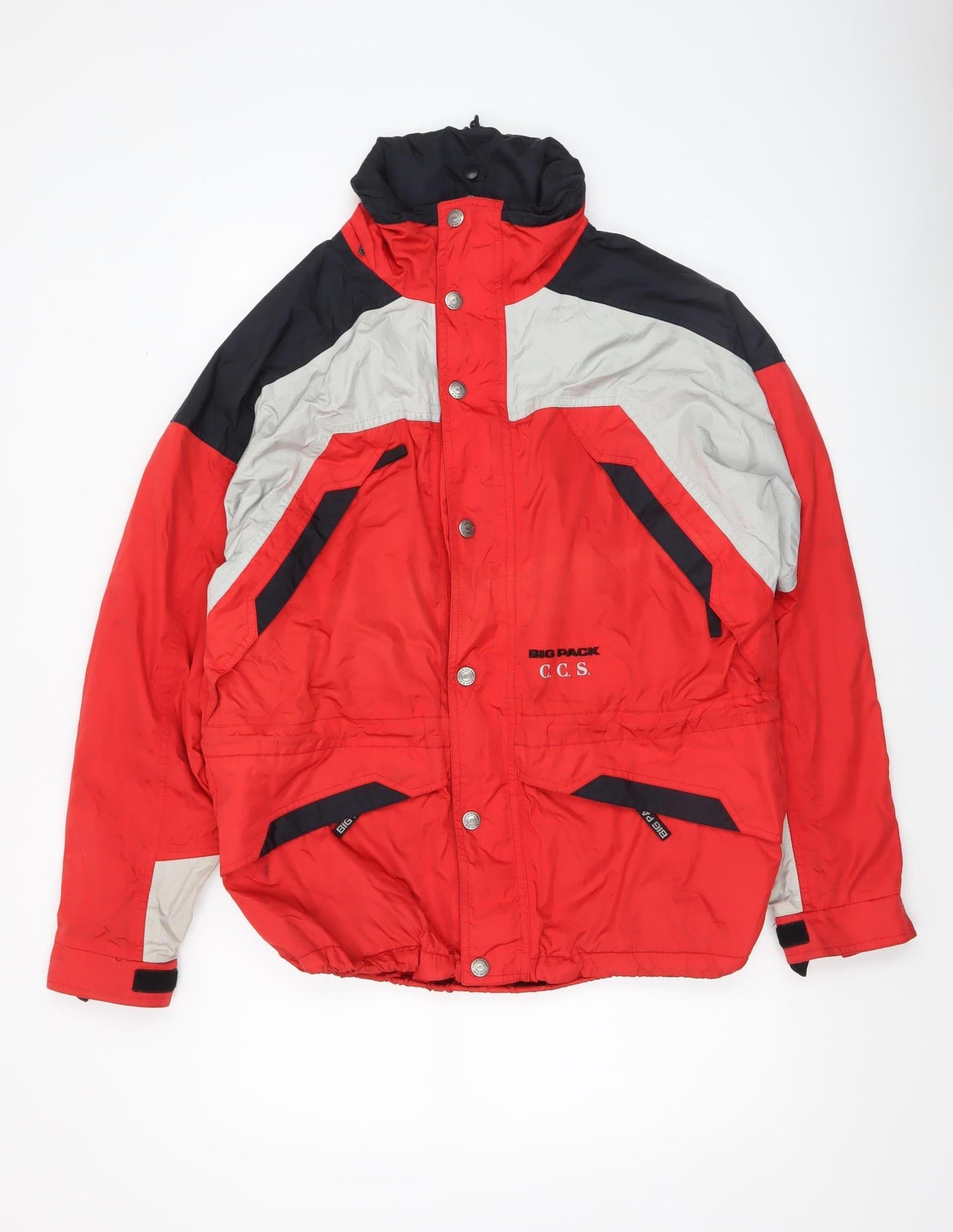 Mens UK Size S Big Pack Red Parka Coat