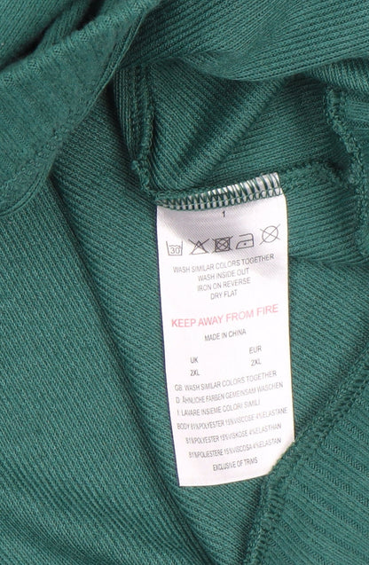 Cozee Home Women's Green 2XL Belted Knit Robe Nightwear