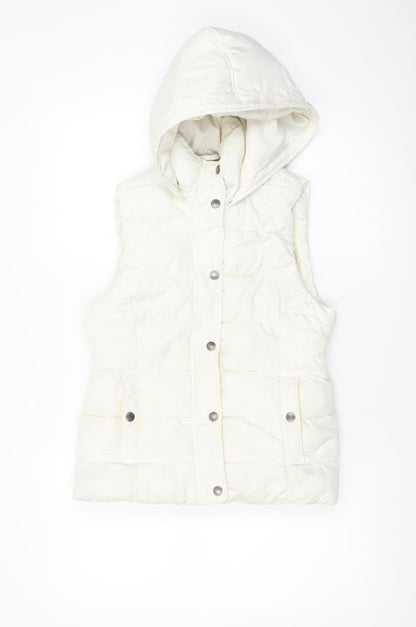 Womens UK Size XS Abercrombie & Fitch White Puffer Jacket