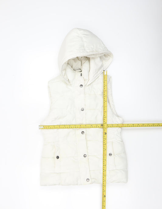 Womens UK Size XS Abercrombie & Fitch White Puffer Jacket