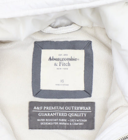 Womens UK Size XS Abercrombie & Fitch White Puffer Jacket