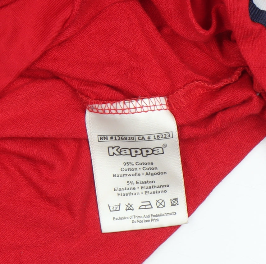 Womens UK Size M Kappa Red Jersey T-Shirt