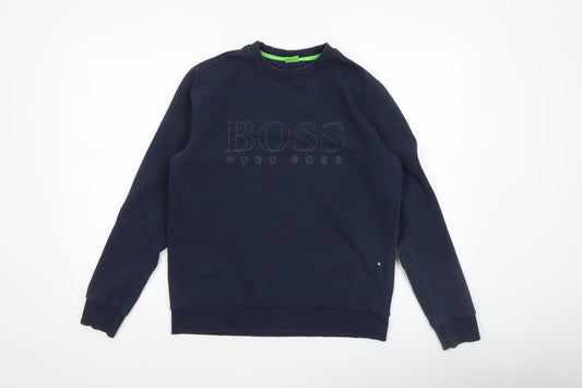 Mens UK Size S HUGO BOSS Blue Pullover Sweatshirt