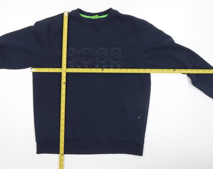 Mens UK Size S HUGO BOSS Blue Pullover Sweatshirt