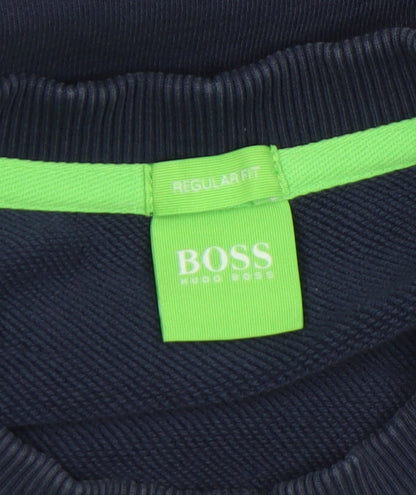 Mens UK Size S HUGO BOSS Blue Pullover Sweatshirt