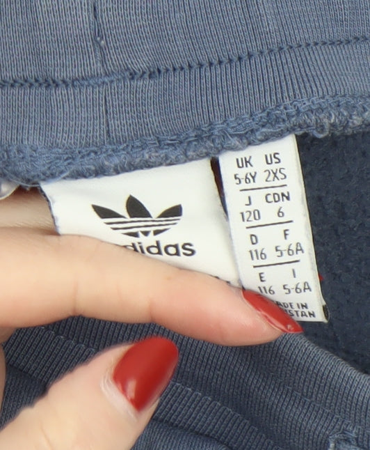 Boys UK Size 5-6 Years adidas Regular Fit Jogger Blue Trousers