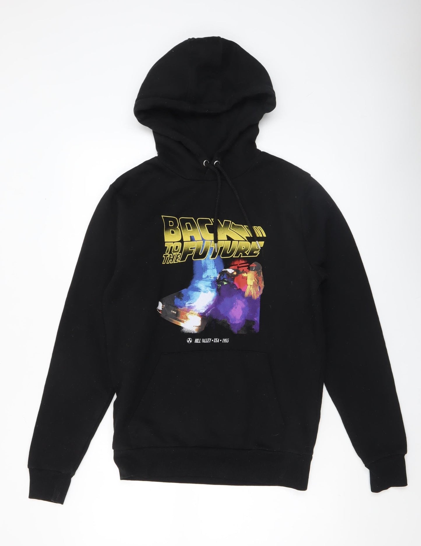 Mens UK Size S Back to the Future Black Pullover Hoodie