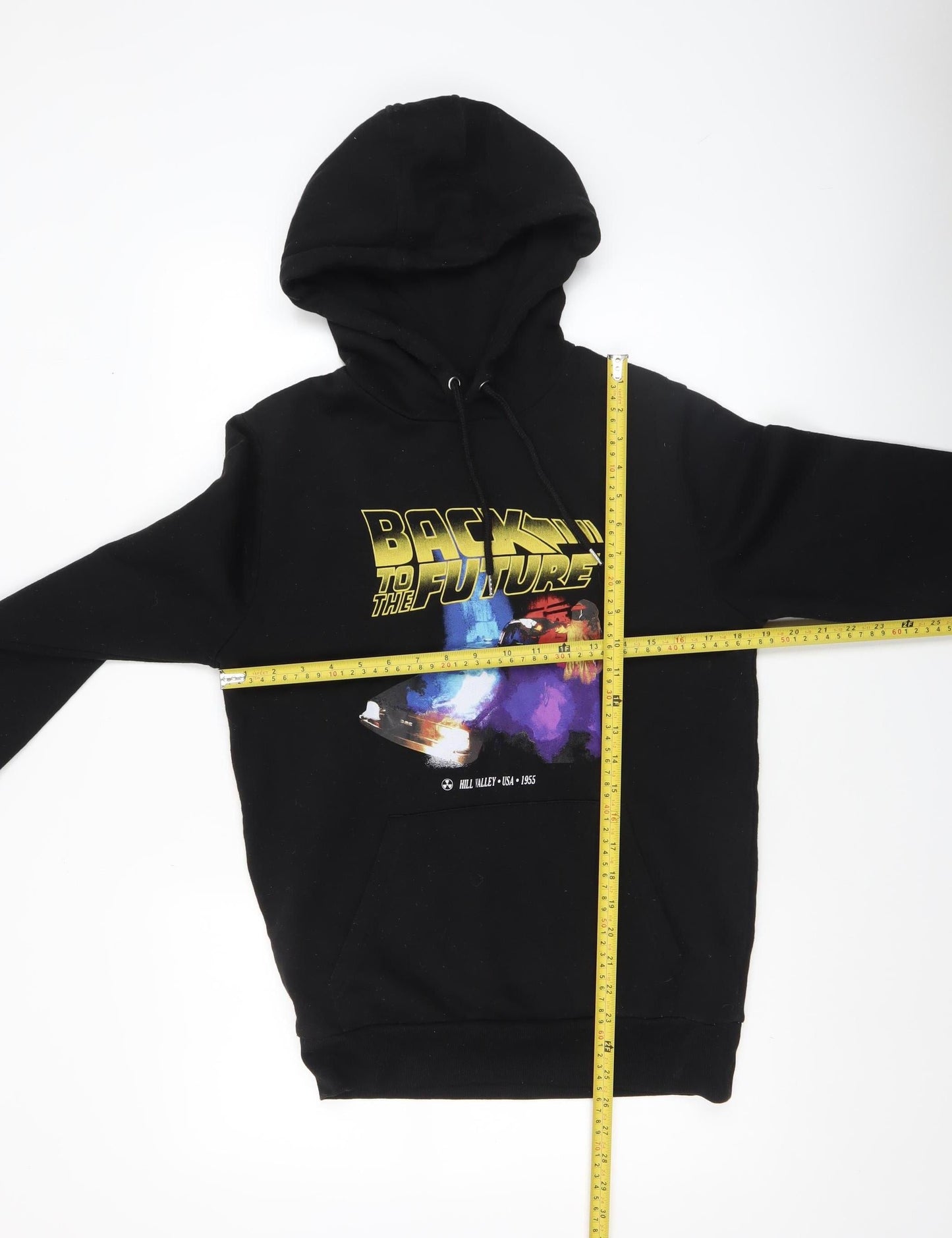 Mens UK Size S Back to the Future Black Pullover Hoodie