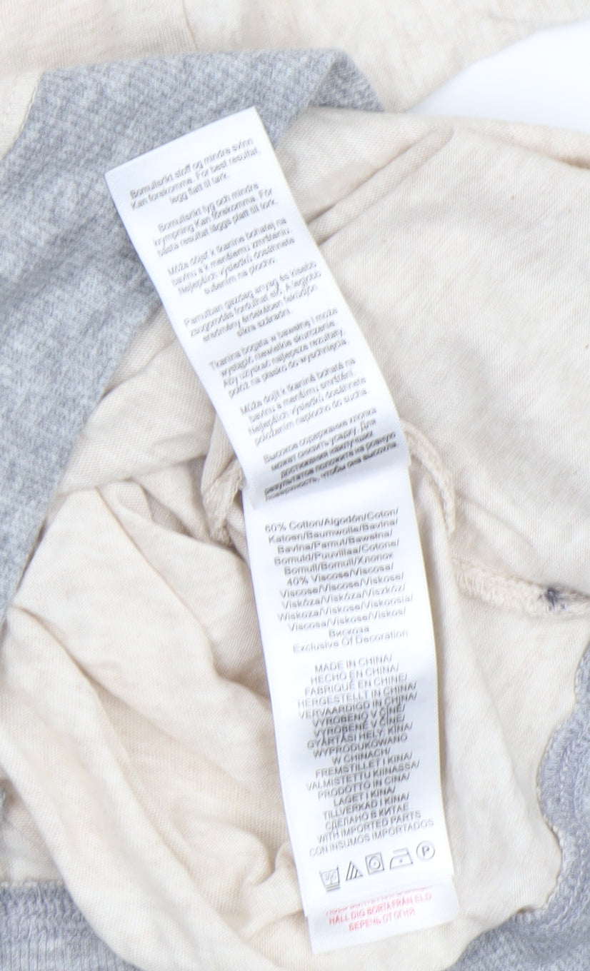 Womens UK Size L DKNY Beige Basic T-Shirt