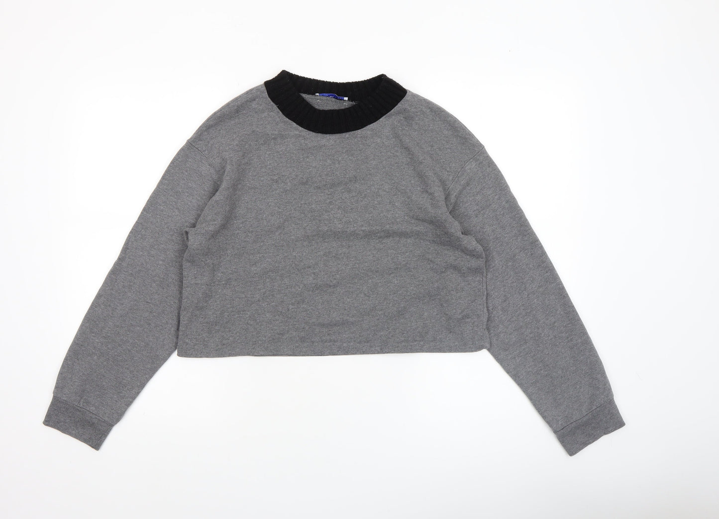 Womens UK Size S Zara Grey Cropped T-Shirt