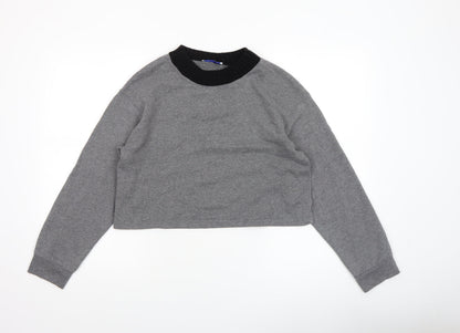 Womens UK Size S Zara Grey Cropped T-Shirt