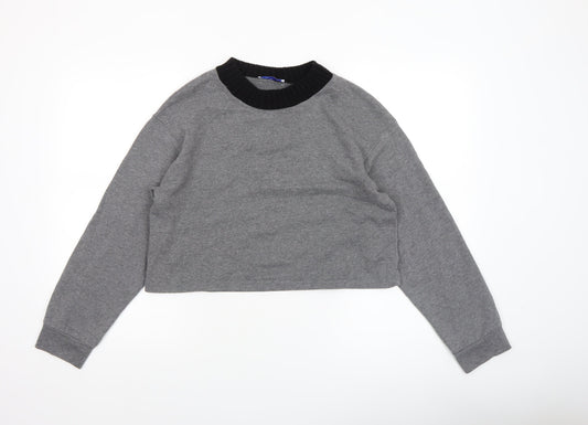 Womens UK Size S Zara Grey Cropped T-Shirt