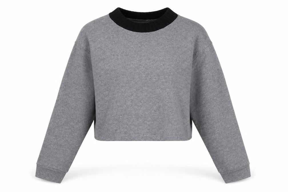 Womens UK Size S Zara Grey Cropped T-Shirt