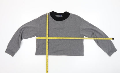 Womens UK Size S Zara Grey Cropped T-Shirt