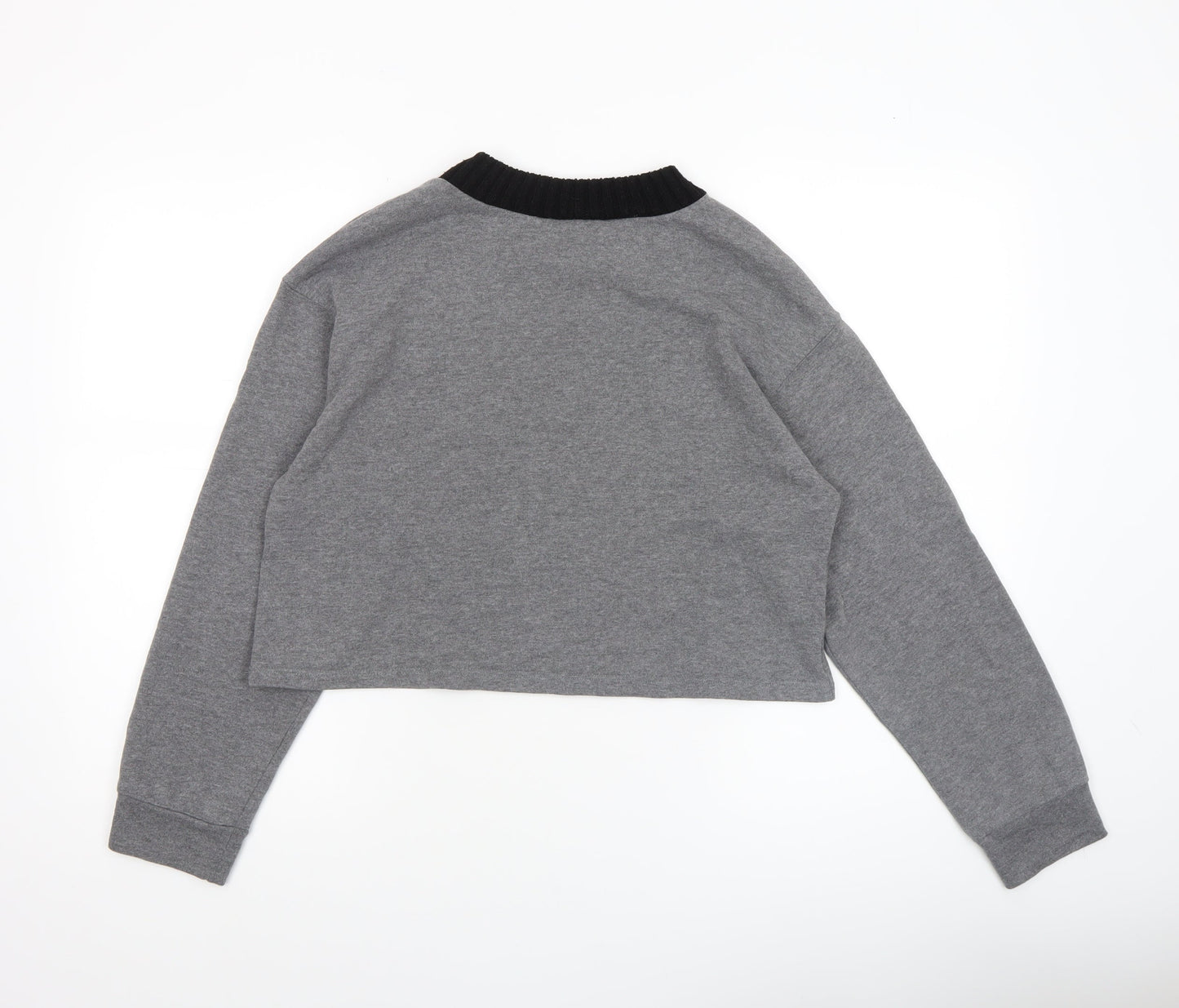 Womens UK Size S Zara Grey Cropped T-Shirt
