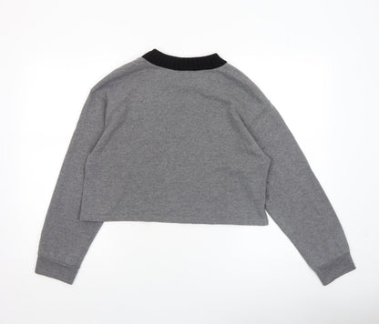 Womens UK Size S Zara Grey Cropped T-Shirt