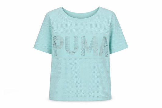 Womens UK Size XS PUMA Blue Gym & Training Running & Jogging Yoga T-Shirt