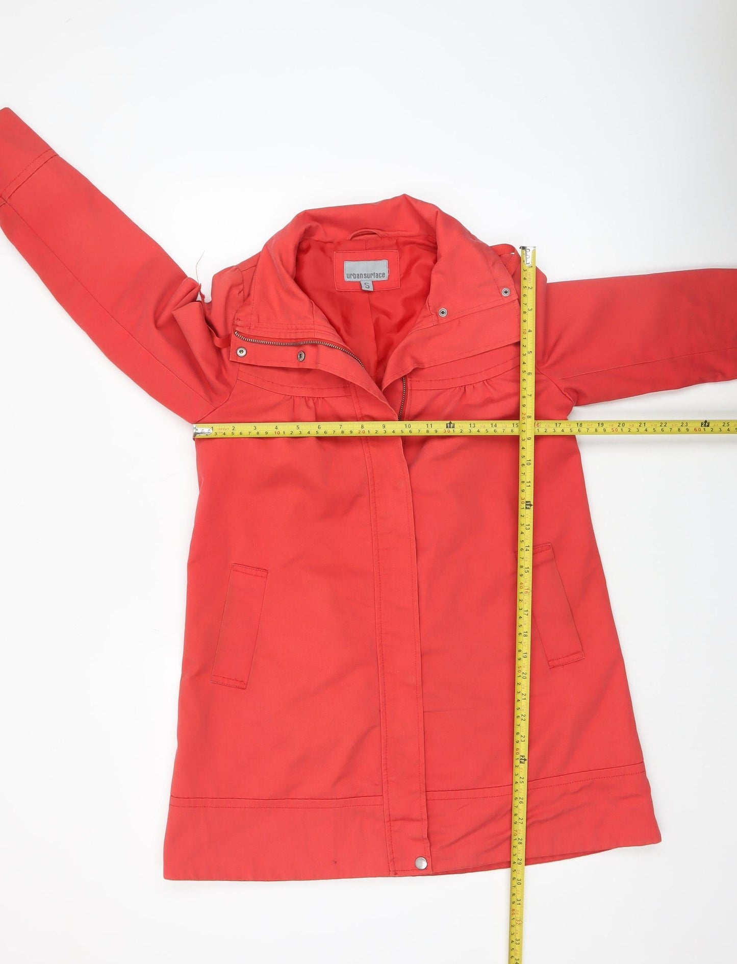 Womens UK Size S Urban Surface Red Rain Coat