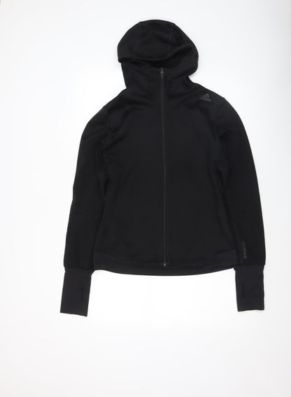 Womens UK Size S adidas Black Full Zip Sweatshirt