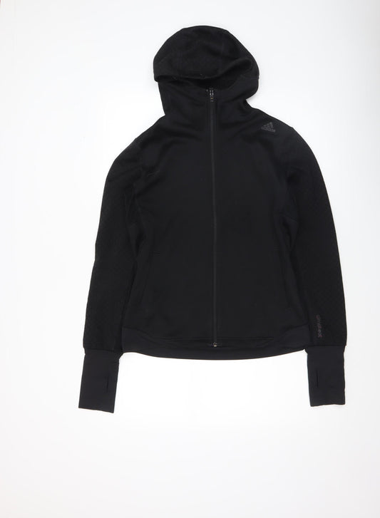 Womens UK Size S adidas Black Full Zip Sweatshirt