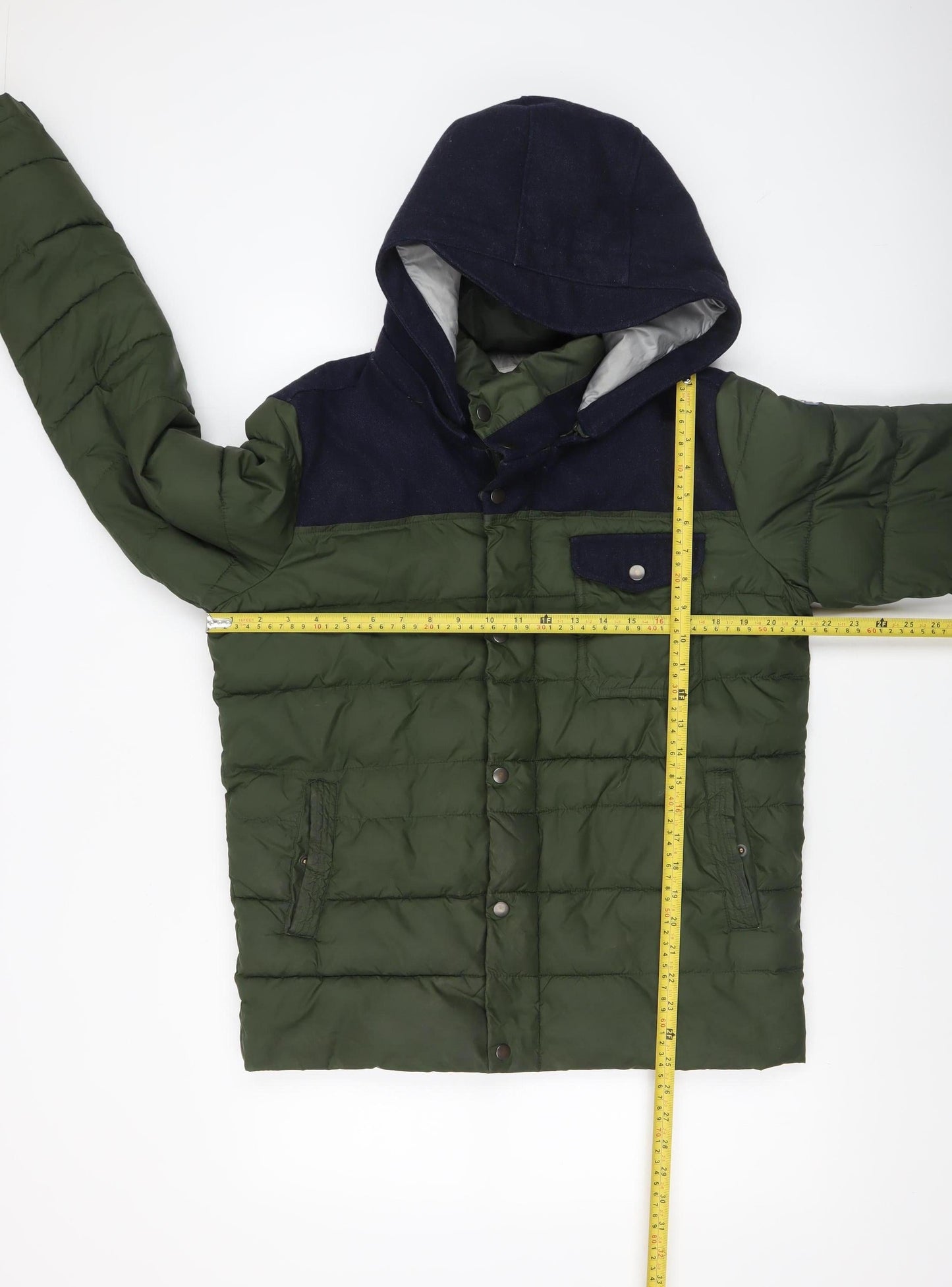 Mens UK Size S Statham Vintage Green Puffer Jacket