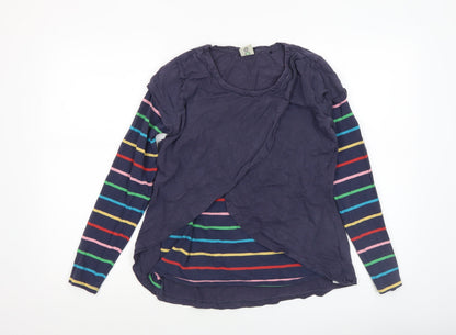 Womens UK Size 10 Frugi Blue Wrap T-Shirt