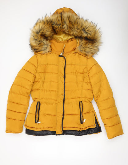 Womens UK Size L Melya Melody Yellow Puffer Jacket