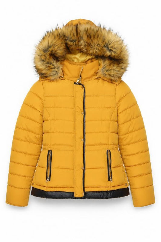 Womens UK Size L Melya Melody Yellow Puffer Jacket