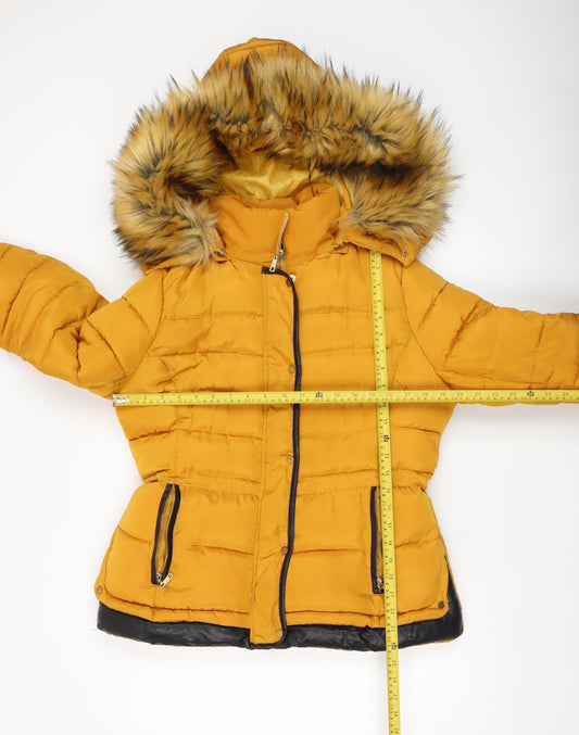 Womens UK Size L Melya Melody Yellow Puffer Jacket
