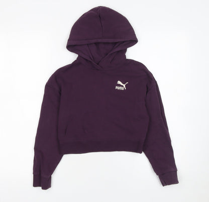 Girls UK Size 11-12 Years PUMA Purple Pullover Hoodie