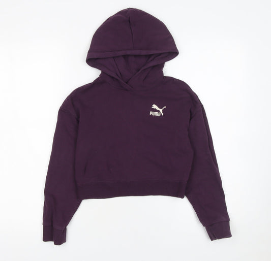Girls UK Size 11-12 Years PUMA Purple Pullover Hoodie