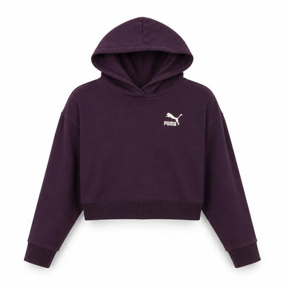 Front view of Puma girls’ purple hoodie 11-12 years pullover sports style sweatshirt