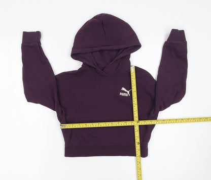 Girls UK Size 11-12 Years PUMA Purple Pullover Hoodie