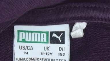 Girls UK Size 11-12 Years PUMA Purple Pullover Hoodie