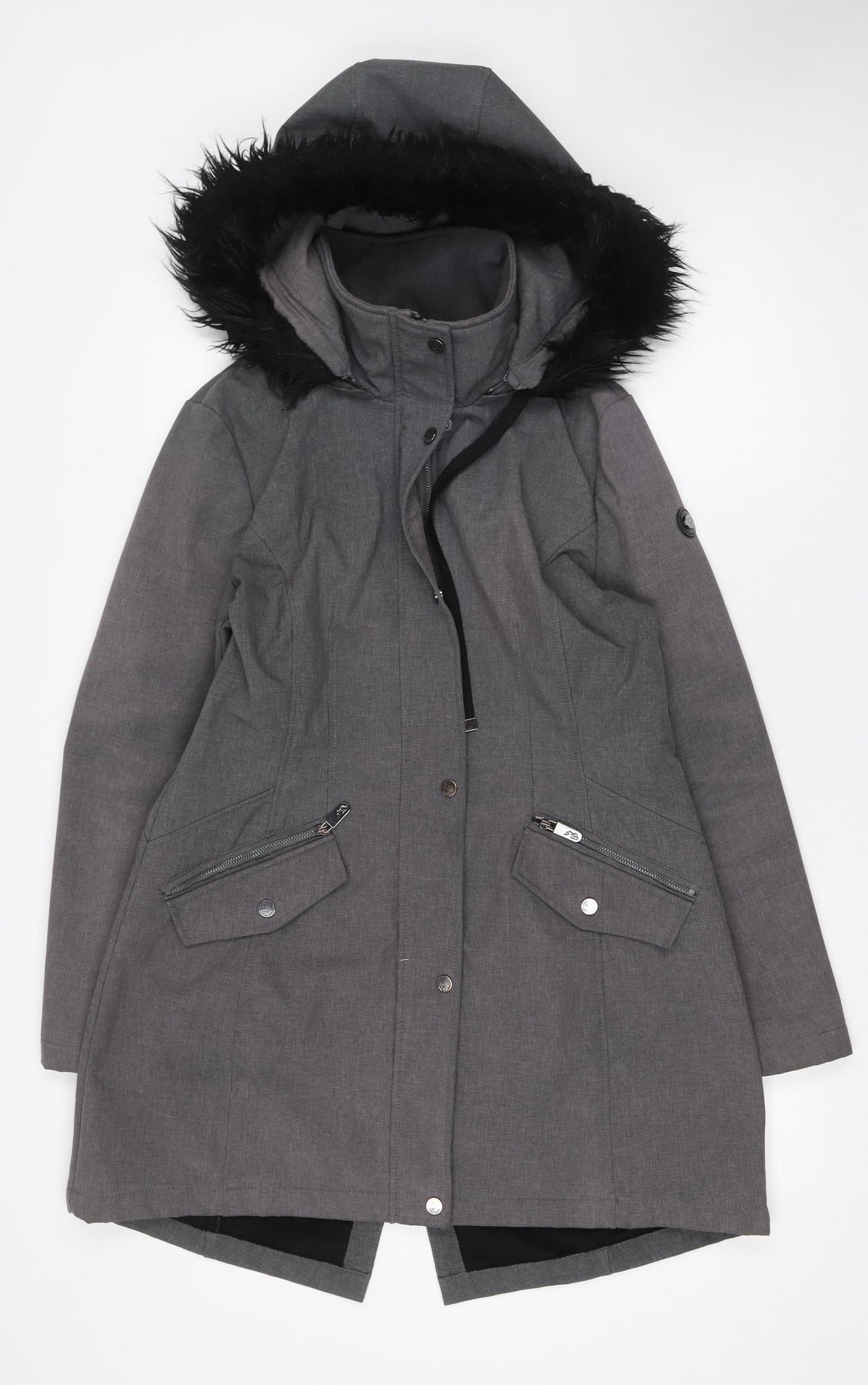 Womens UK Size M Elena J Grey Parka Coat