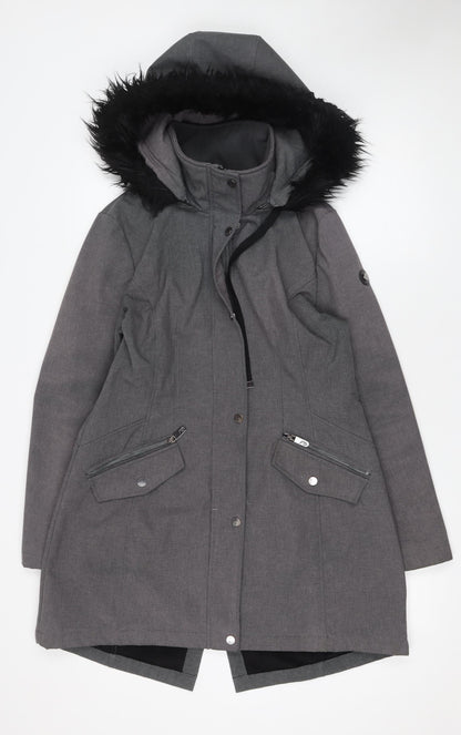 Womens UK Size M Elena J Grey Parka Coat