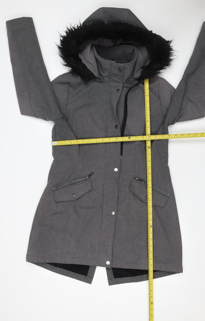 Womens UK Size M Elena J Grey Parka Coat
