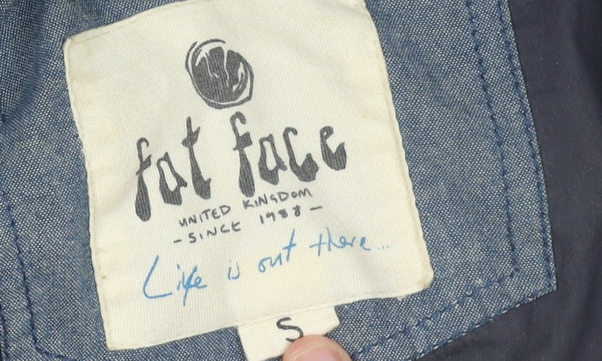 Womens UK Size S Fat Face Blue Parka Coat
