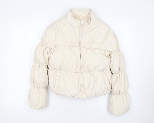 Girls UK Size 13 Years Matalan Ivory Puffer Jacket