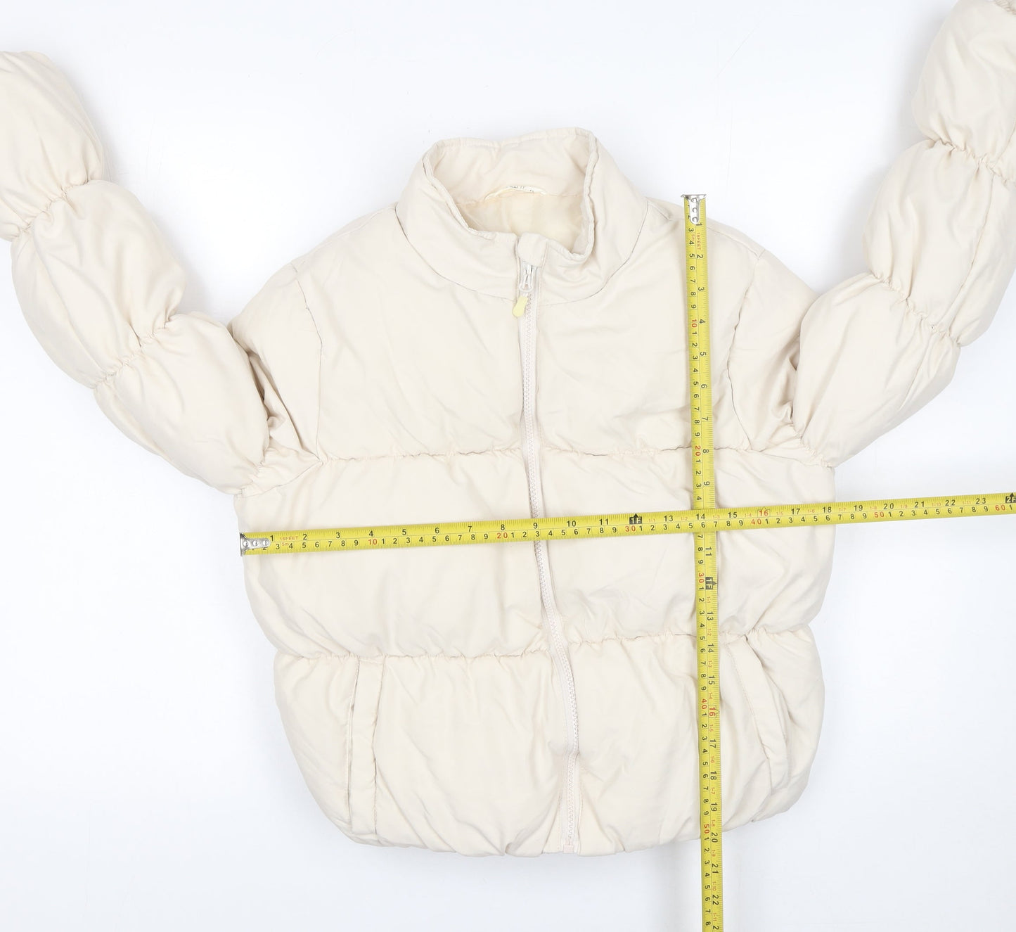 Girls UK Size 13 Years Matalan Ivory Puffer Jacket