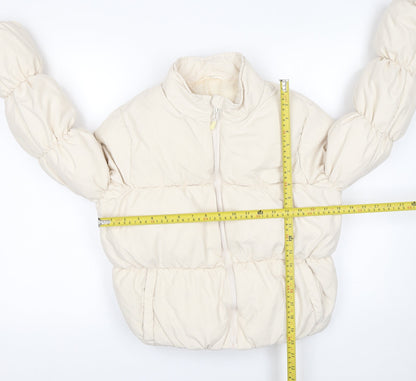 Girls UK Size 13 Years Matalan Ivory Puffer Jacket