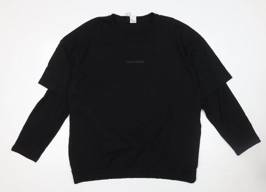 Mens UK Size XL Zara Black  T-Shirt