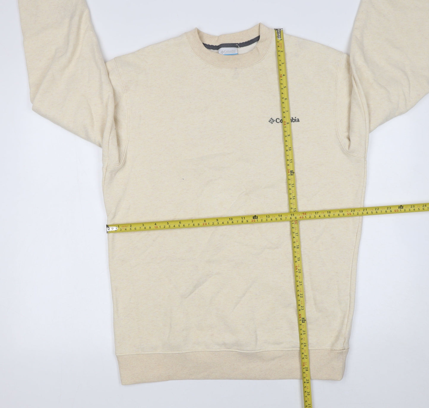 Mens UK Size M Columbia Beige Pullover Sweatshirt