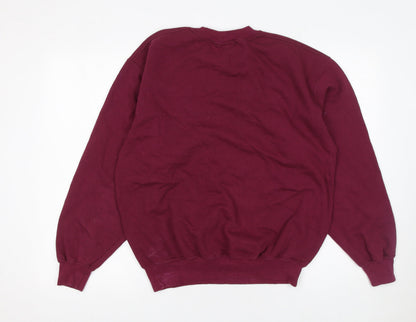 Womens UK Size M Fruit of the Loom Red Pullover Sweatshirt