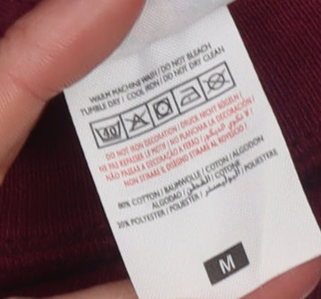 Womens UK Size M Fruit of the Loom Red Pullover Sweatshirt