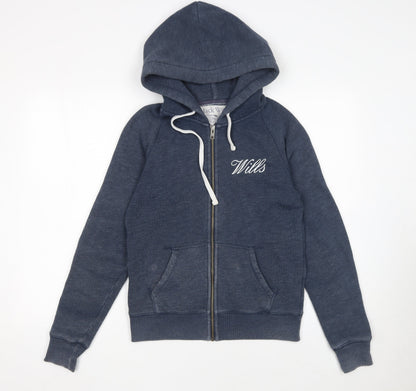Womens UK Size 10 Jack Wills Blue Full Zip Hoodie