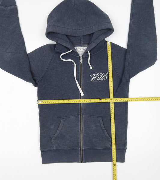 Womens UK Size 10 Jack Wills Blue Full Zip Hoodie
