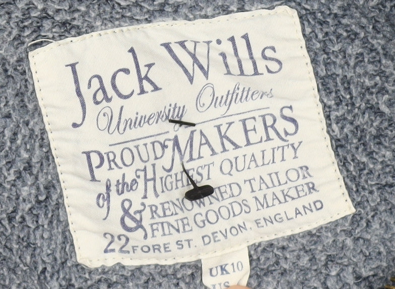 Womens UK Size 10 Jack Wills Blue Full Zip Hoodie
