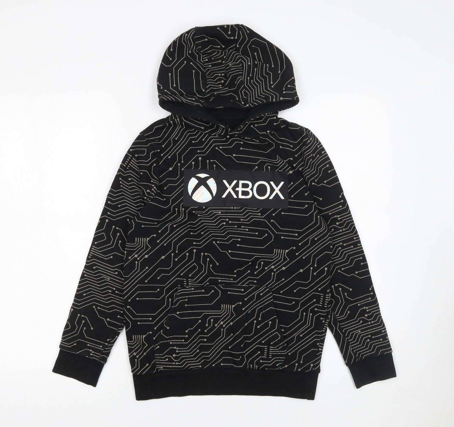 Boys UK Size 10-11 Years F&F Black Pullover Hoodie