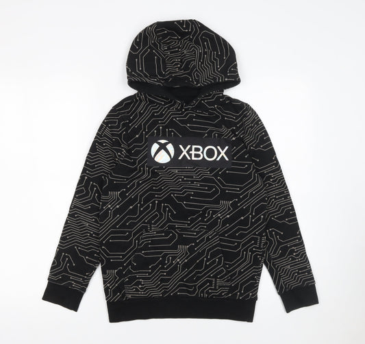 Boys UK Size 10-11 Years F&F Black Pullover Hoodie